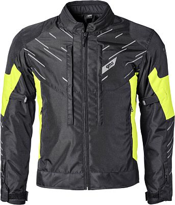 GMS-Moto Kasai, Textiljacke wasserdicht - Schwarz/Neon-Gelb - 3XL von GMS-Moto