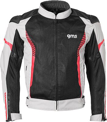 GMS-Moto Samu, Textiljacke - Beige/Schwarz/Rot - 4XL von GMS-Moto