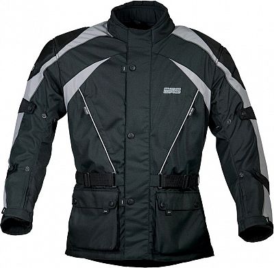 GMS-Moto Twister, Textiljacke wasserdicht - Schwarz/Grau - XL von GMS-Moto