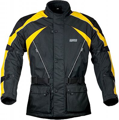 GMS-Moto Twister, Textiljacke wasserdicht - Schwarz/Neon-Gelb - M von GMS-Moto