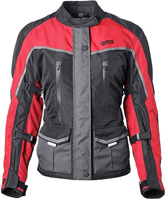 GMS-Moto Twister Neo, Textiljacke wasserdicht Damen - Schwarz/Grau/Rot - 3XL von GMS-Moto