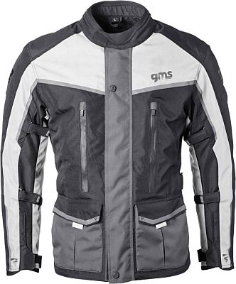 GMS-Moto Twister Neo, Textiljacke wasserdicht - Schwarz/Grau/Weiß - 3XL von GMS-Moto