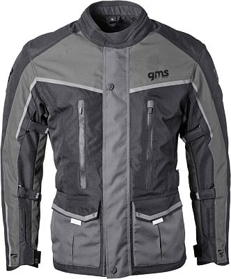 GMS-Moto Twister Neo, Textiljacke wasserdicht - Schwarz/Grau - 10XL von GMS-Moto