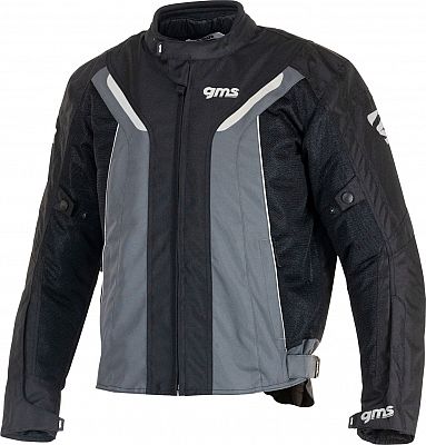 GMS-Moto Ventura, Textiljacke wasserdicht - Schwarz/Grau - L von GMS-Moto