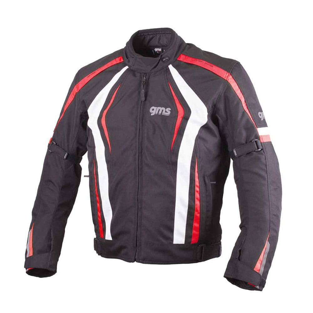 gms Pace Motorrad Textiljacke (Black/Red/White,XL) von GMS