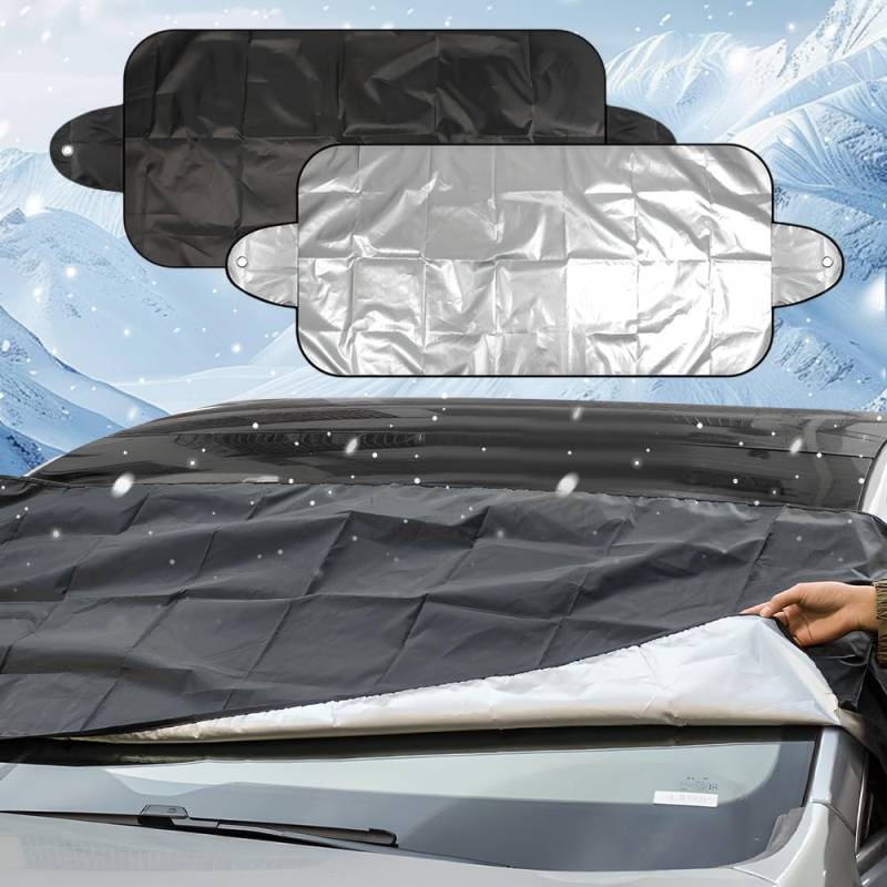 GMTEO Frontscheibenabdeckung Winter, Auto Abdeckung Winter, Windschutzscheibenabdeckung, Scheibenabdeckung Auto Winter, Wasserdicht Winddicht Staubdicht, UV-Schutz für Standard Auto (200 * 70cm) (3) von GMTEO