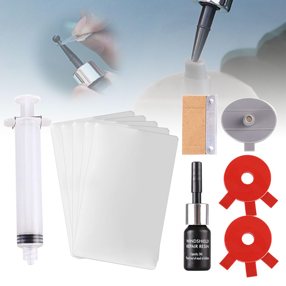 GMTEO Steinschlag Reparaturset Windschutzscheibe mit UV-Lampe, 2024 Neu Glas Reparatur Set, Auto Windshield Repair Kit, Glas Reparatur Flüssigkeit, Praktisches Steinschlag Reparatur Set (1 Set) von GMTEO