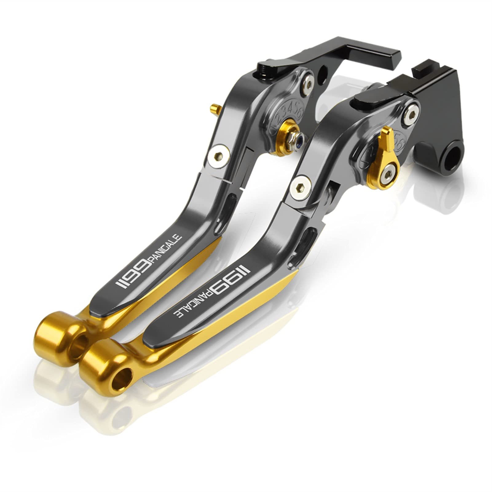 Motorradhebel Motorrad Einstellbarer Bremskupplungshebel Handbar Für Ducati 1199 Panigale/S/Tricolor 2012 2013 2014 2015 Motorrad Bremshebel Kupplungshebel(Gold) von GMVVAC