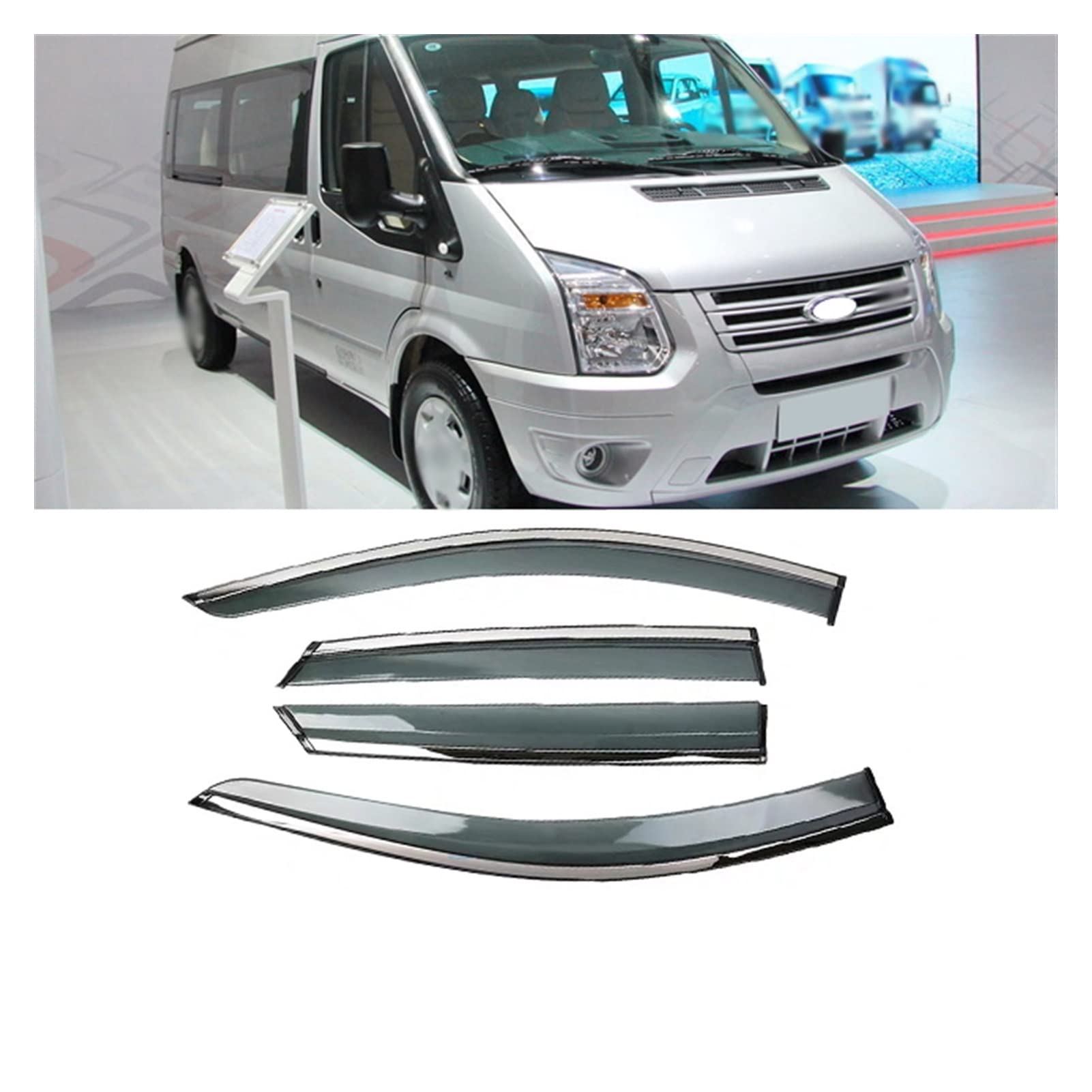 Windabweiser Seitenfenster Regenabweiser Fenstervisier Rain Deflector Für Ford Transit 2008-2016 Windabweiser Seitenfenster von GMVVAC