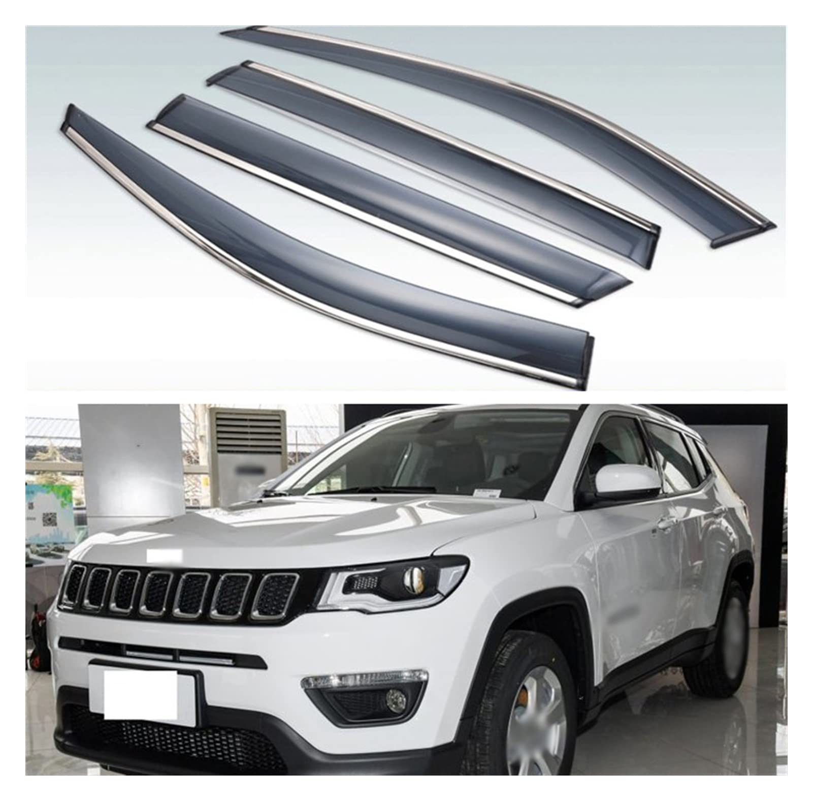 Windabweiser Seitenfenster Regenabweiser Fenstervisierer Schild Für Jeep Compass 2017 2018 2019 Windabweiser Seitenfenster von GMVVAC