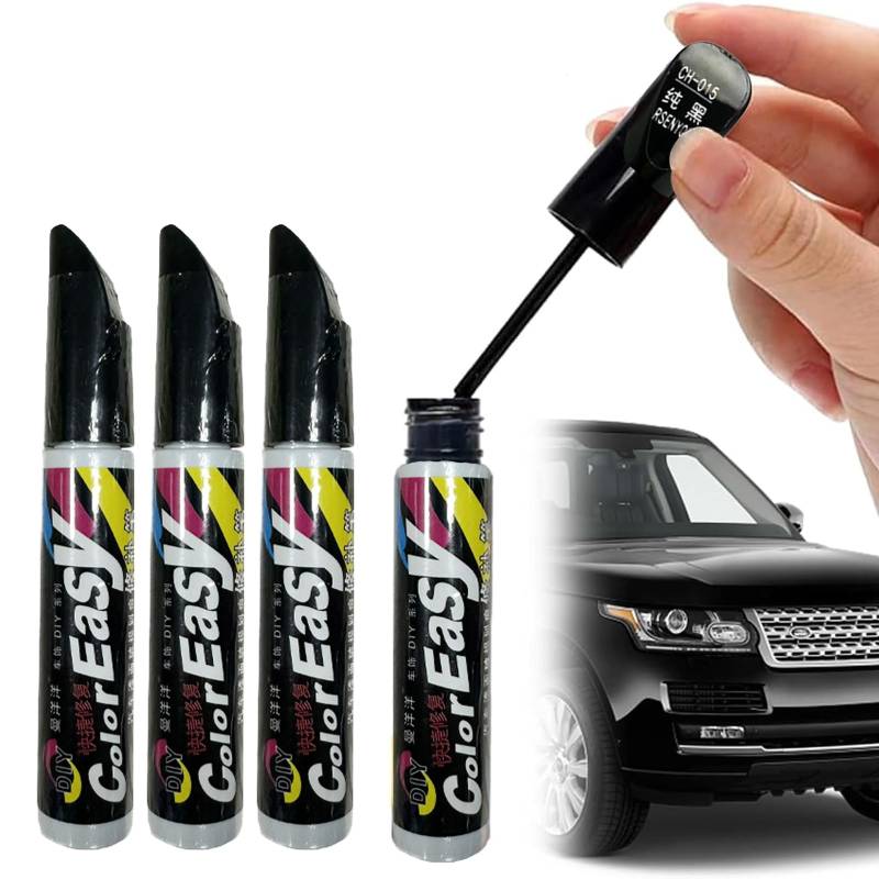 GMXJGZ 4 Stück Auto Lackstift, Schwarz Lackreparaturstift, Lackstift Auto Schwarz Glänzend Auto Lackstift Reparatur Lack Auto Pinsel Lack Reparatur Kratzer Reparatur Stift Autokratzer Reparaturmittel von GMXJGZ