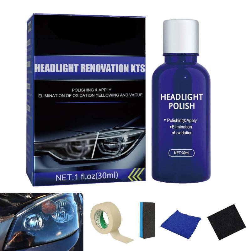 Autoscheinwerfer Polier- und Reparaturwerkzeuge für Kratzer,Scratch Repair Headlight Refurbishing Fluid,Mighty Headlight Polish Cleaner,Mighty Headlight Cleaner von GNAUMORE