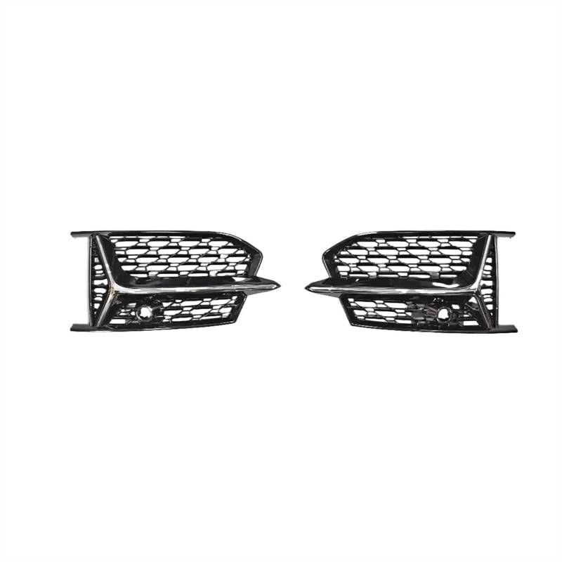 GNITRIMS Nebelscheinwerfer Gitter Für A-udi A6 S6 C8 RS6 2018 2019 2020 2021 2022 2023 2024 Auto-Frontstoßstangen-Nebelscheinwerfergitter(Silber) von GNITRIMS