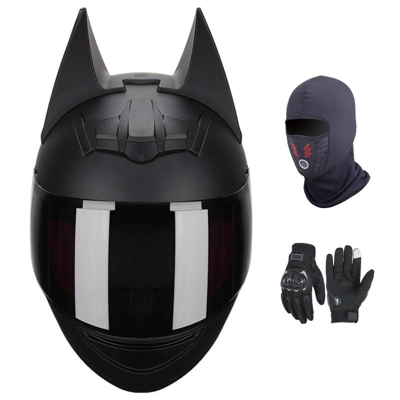 Integralhelm für Motorradfahrer, ECE-geprüft, Leichter Motocrosshelm für Erwachsene, Männer und Frauen, Straßenrad-/Scooter-Motorradhelme mit abnehmbaren Ohren B-1,S (50-53 cm) von GNIUBBDB