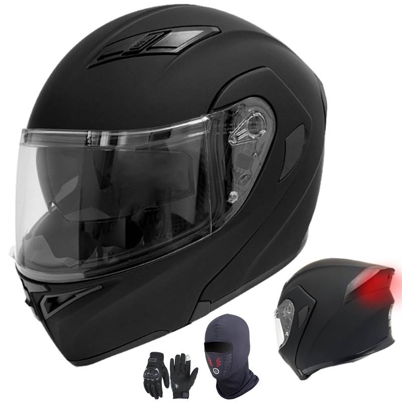 Modularer Integralhelm für Motorradfahrer, ECE-geprüfter modularer Klapphelm mit Doppelvisier für Unisex-Erwachsene, Motorrad-Straßenfahrradhelm B,L (59-60cm) von GNIUBBDB