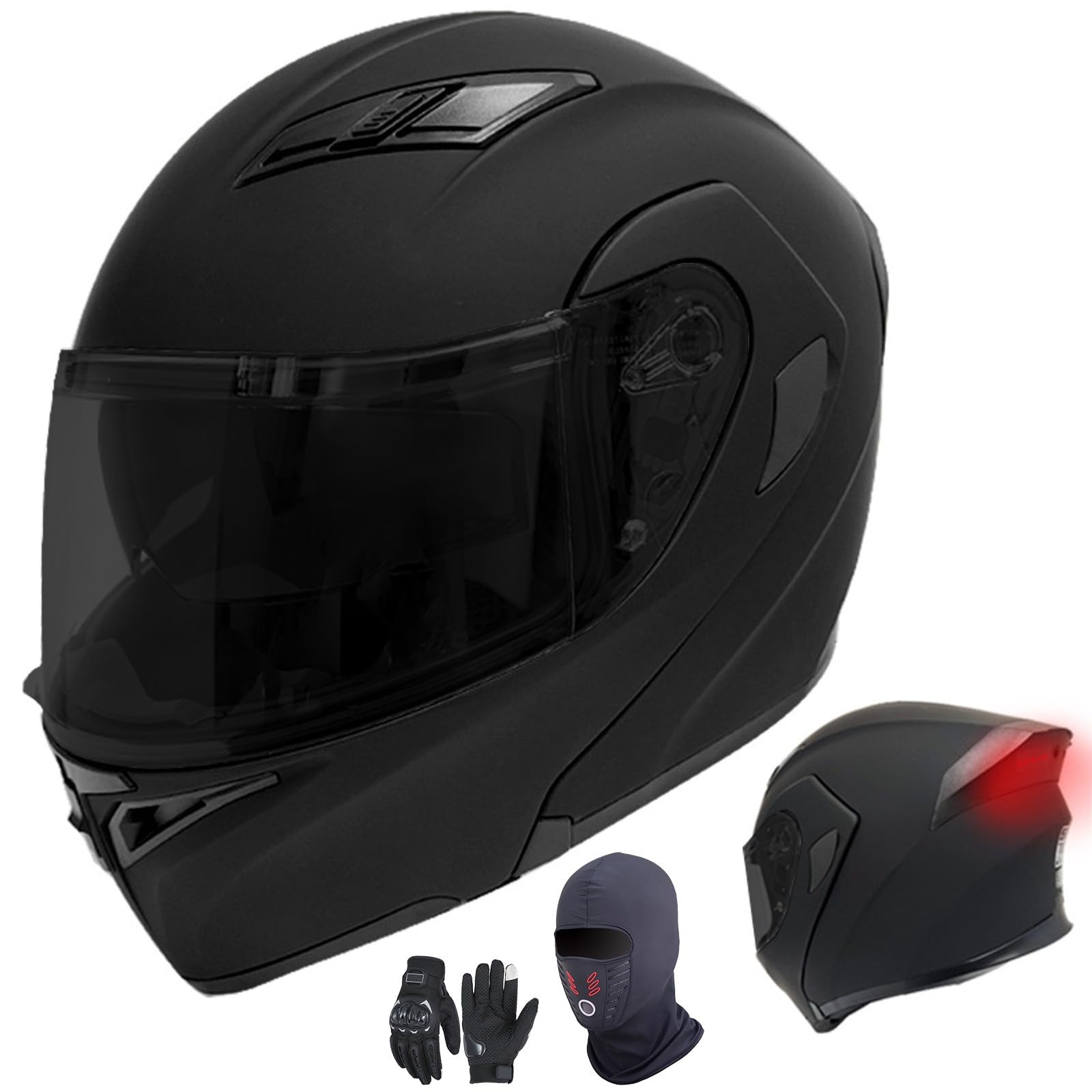 Modularer Integralhelm für Motorradfahrer, ECE-geprüfter modularer Klapphelm mit Doppelvisier für Unisex-Erwachsene, Motorrad-Straßenfahrradhelm C,L (59-60cm) von GNIUBBDB