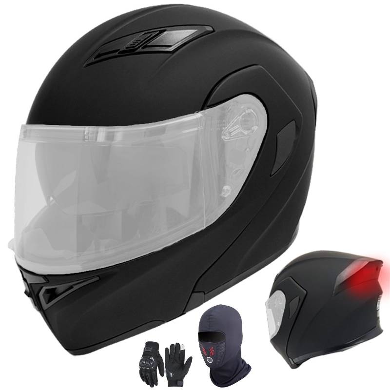 Modularer Integralhelm für Motorradfahrer, ECE-geprüfter modularer Klapphelm mit Doppelvisier für Unisex-Erwachsene, Motorrad-Straßenfahrradhelm D,L (59-60cm) von GNIUBBDB