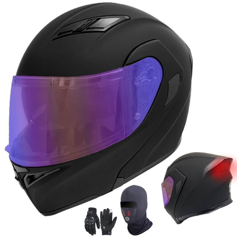 Modularer Integralhelm für Motorradfahrer, ECE-geprüfter modularer Klapphelm mit Doppelvisier für Unisex-Erwachsene, Motorrad-Straßenfahrradhelm E,L (59-60cm) von GNIUBBDB