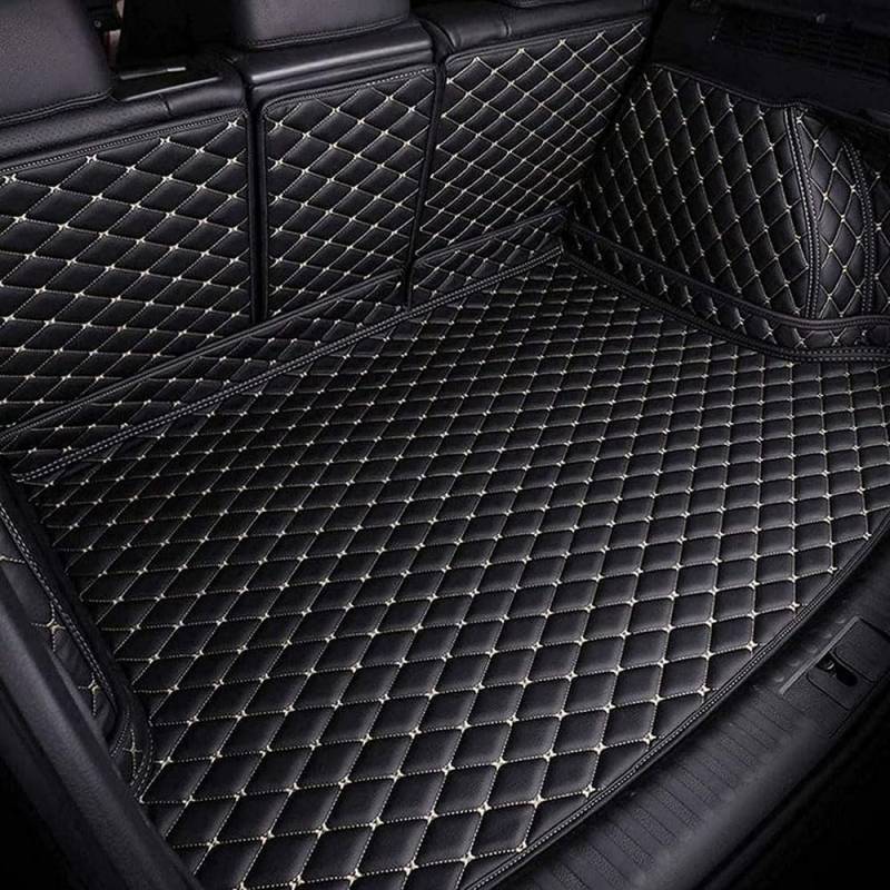 Auto Leder Kofferraummatten, für AUDI Q7 New Energy 2017-2023 VollstäNdige Abdeckung Kofferraumwanne Antirutschmatte Kofferraum Schutzmatte ZubehöR,C-Black Beige von GNTHERF