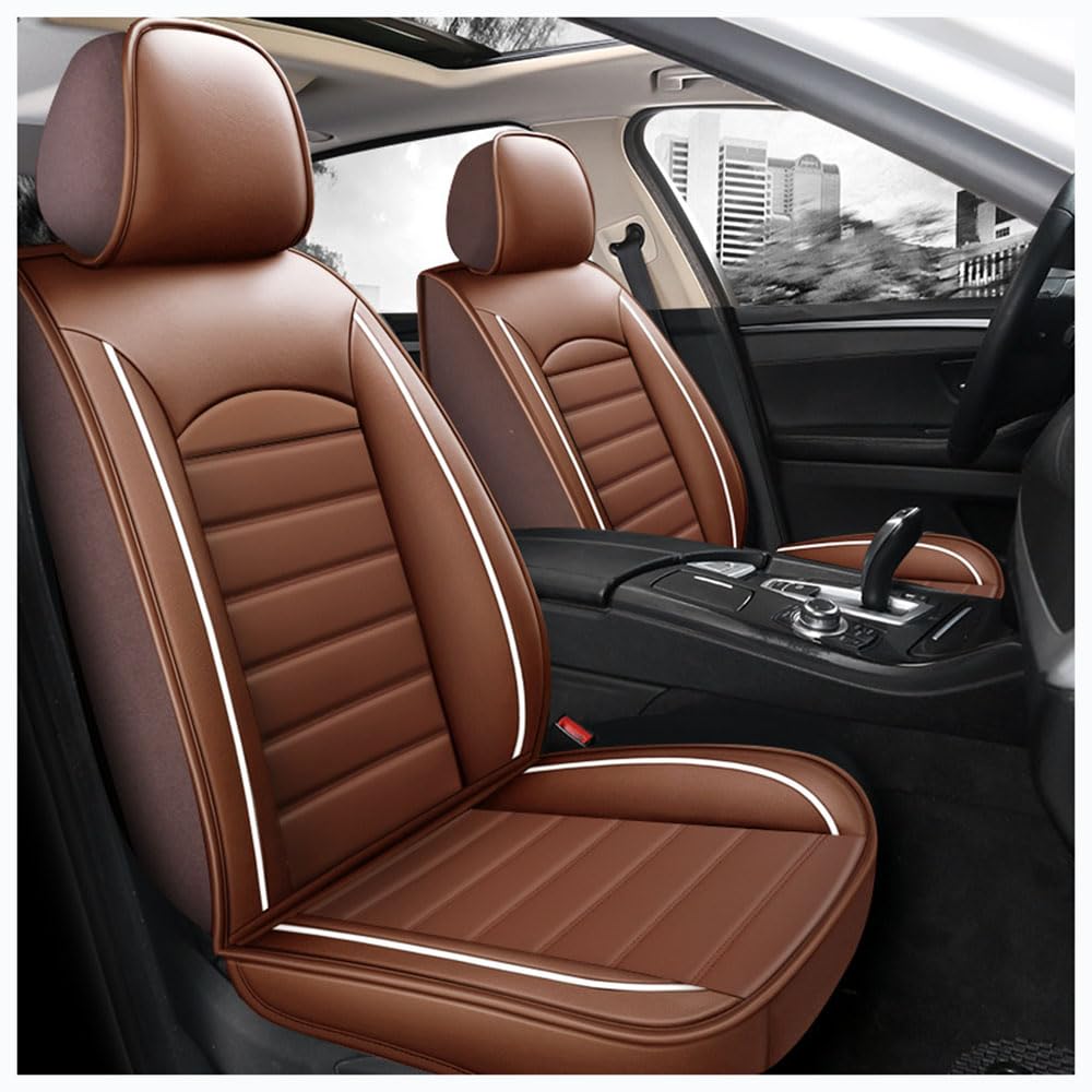 GNTHERF Auto Sitzbezüge, für BMW X5 E70 X5 2006-2013 Sitzbezügesets PU Leder Allwetter Atmungsaktiv Verschleißfest Auto Zubehör Airbag Kompatibel, D/brown von GNTHERF