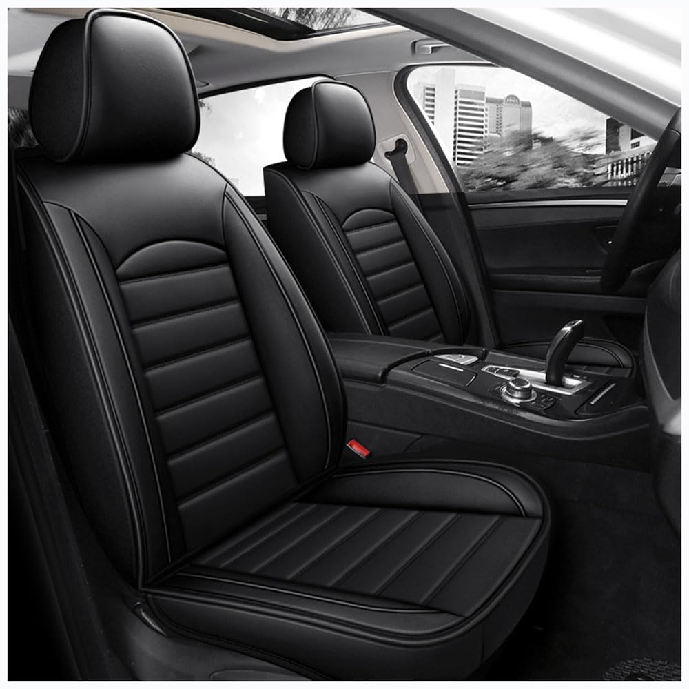 GNTHERF Auto Sitzbezüge, für Benz GLA SUV (X156) 2013-2019 Sitzbezügesets PU Leder Allwetter Atmungsaktiv Verschleißfest Auto Zubehör Airbag Kompatibel, B/Black von GNTHERF