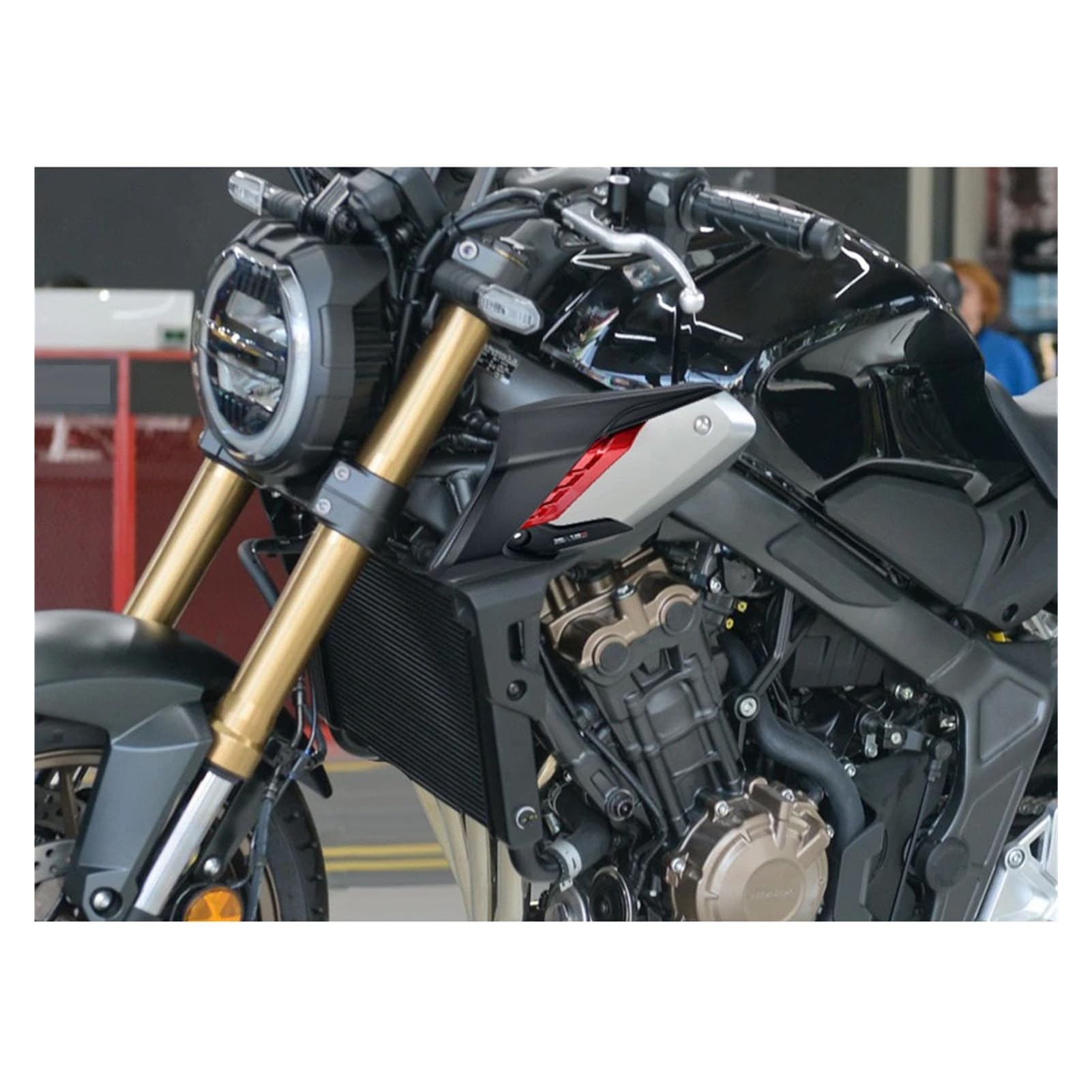 GNUFOPI Motorrad-Kotflügelschutz, kompatibel mit CB650R Windverkleidung, Winglets Flossenverkleidung CB650R 2024 CB 650R 2018–2023 (rot) von GNUFOPI