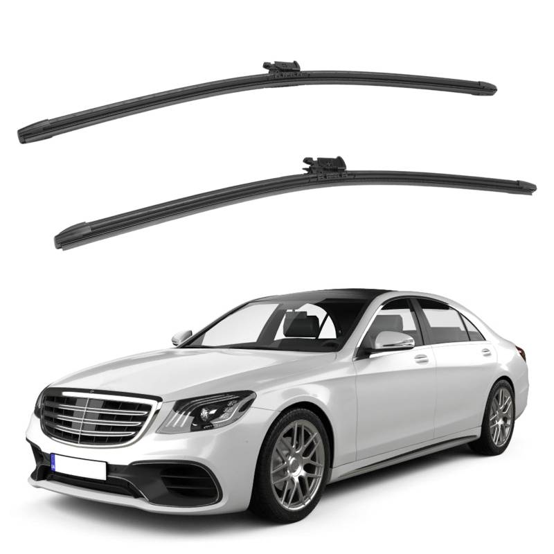 GNXfixt Automotive Scheibenwischer vorne Mit Spoiler 2 Stück für V222 W222 X222 A217 C217 2013-2023 Flachbalkenwischerblatt A2228201145 572320 von GNXFixt