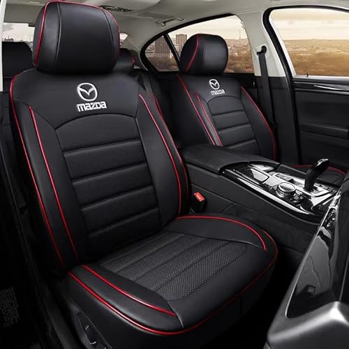 GODARM Auto Sitzbezüge für Mazda CX-30 2019-2023, Leder Auto Sitzauflage Auto Schonbezug Sitzschoner Vordersitze und Rücksitze Sitzbezüge Wasserdicht Auto Zubehör Innenraum,Black2 von GODARM