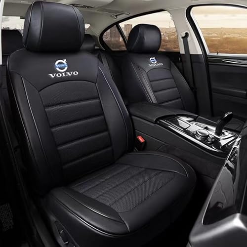 GODARM Auto Sitzbezüge für Volvo XC40 2018-2022, Leder Auto Sitzauflage Auto Schonbezug Sitzschoner Vordersitze und Rücksitze Sitzbezüge Wasserdicht Auto Zubehör Innenraum,Black1 von GODARM