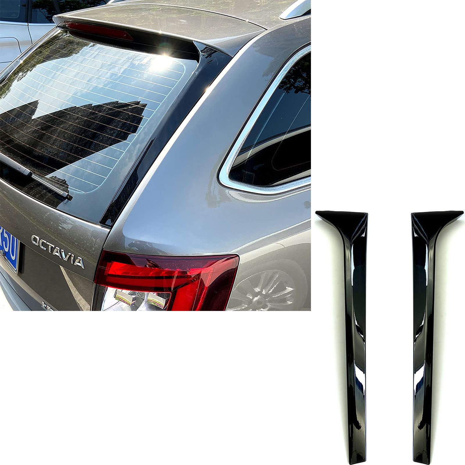 2 Stück Auto Flügel Heckscheibe Seitenspoiler, Kompatibel für Skoda Octavia Estate 2014-2019, Auto Außenteile Spoiler Heckflügel Spoiler Aufkleber von GODSLLY