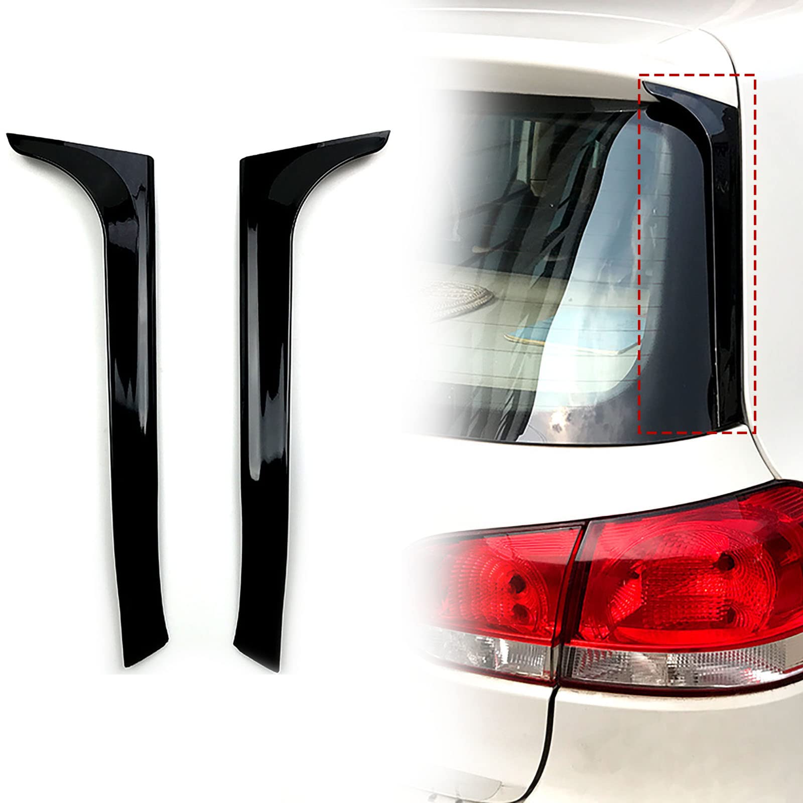 2 Stück Auto Flügel Heckscheibe Seitenspoiler, Kompatibel für Volkswagen Golf 6 MK6 2009-2012, Auto Außenteile Spoiler Heckflügel Spoiler Aufkleber von GODSLLY