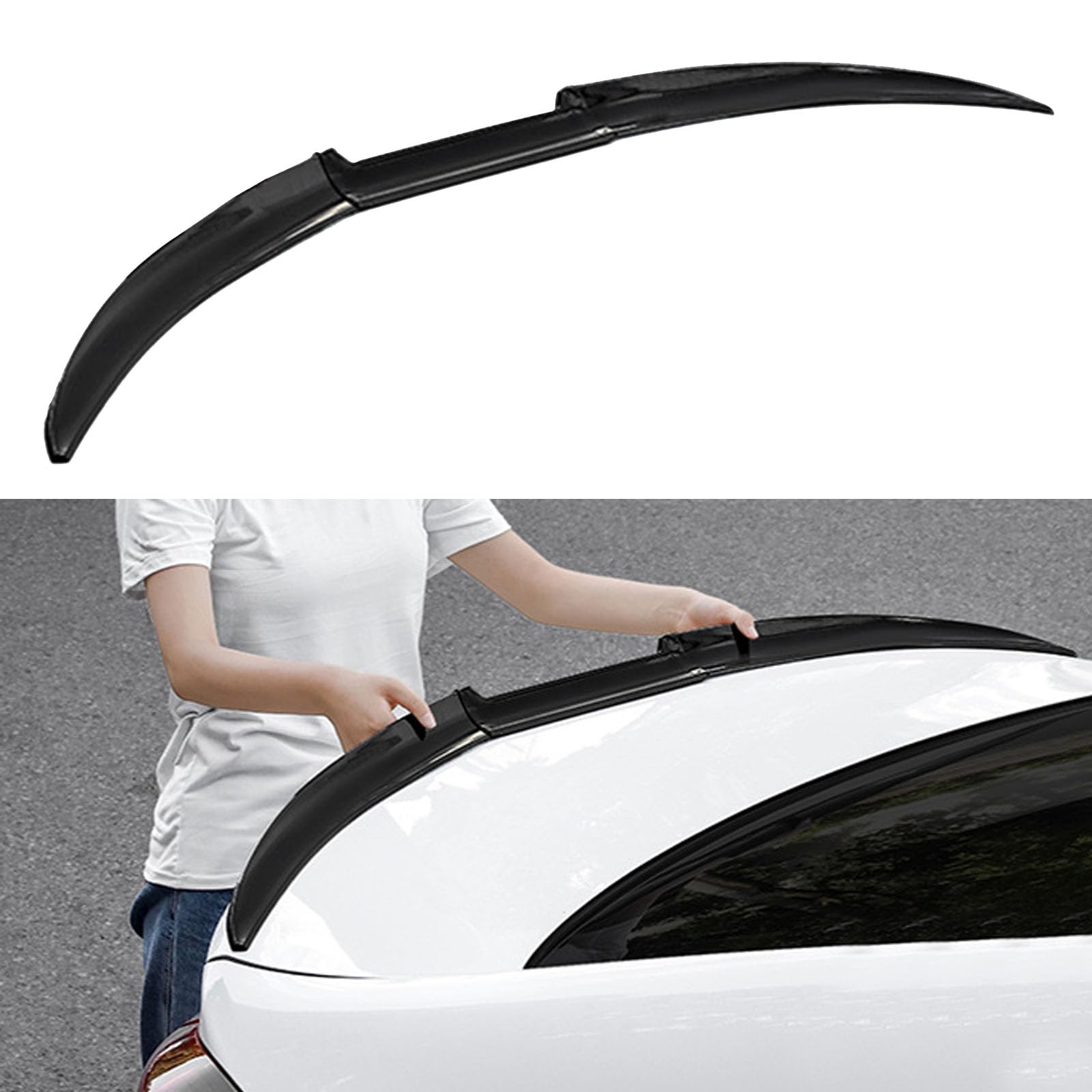 Kompatibel für Dacia Logan 2005-2012 2013 2014 2015 2016 2017+, Auto Heckspoiler Sedan Dachspoiler Lip Splitter Dachheckspoilerflügel Kofferraumspoiler Zubehör,A Glossy Black von GODSLLY