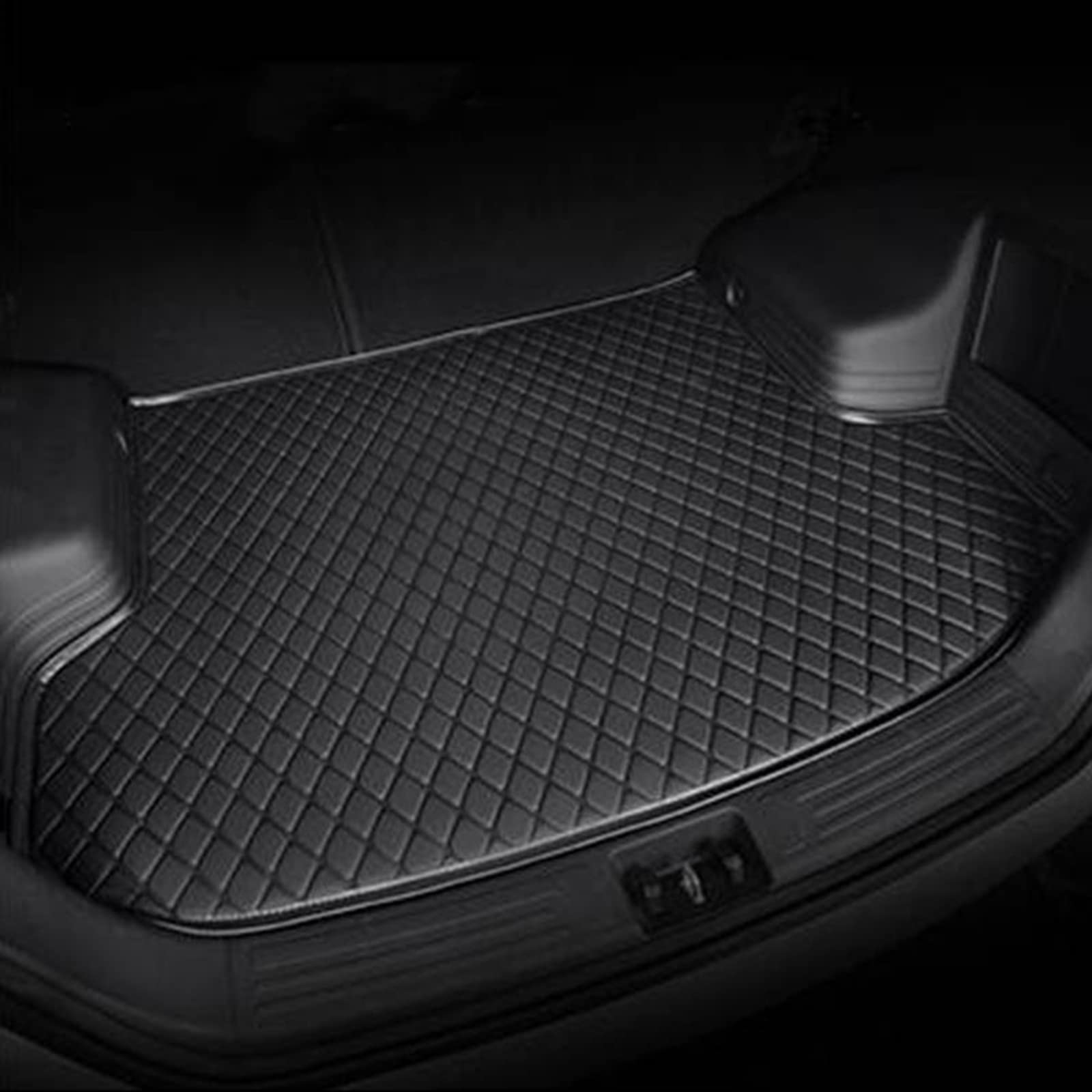 Kompatibel mit Audi RS Q8 2021, Custom Car Leather Boot Mats, All Weather Heavy Duty Leather Boot Mats,3-All Black von GODSLLY