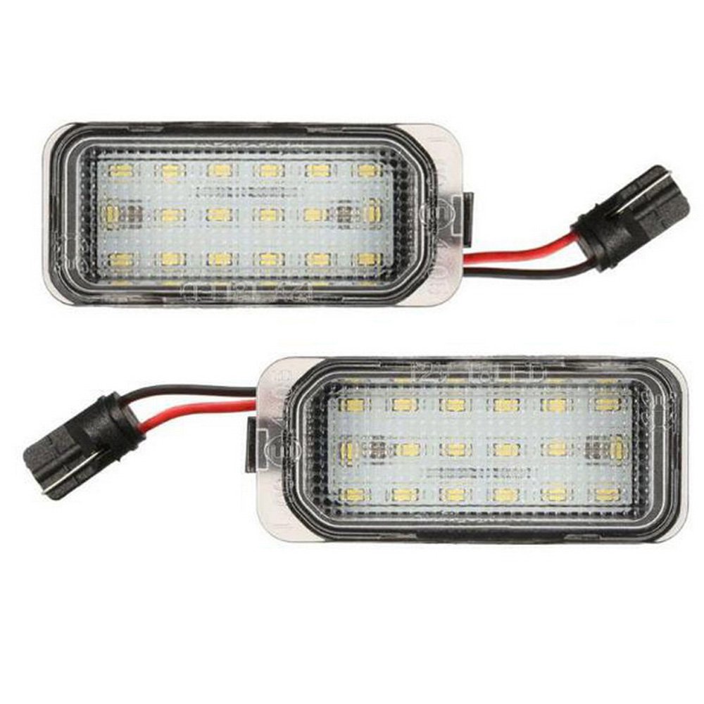 GOFORJUMP 2 stücke Auto LED Kennzeichenbeleuchtung Weiß 18-SMD Hinten Tag Lampe Montage 6000 Karat für Jaguar XFXJ Für F/ord/Focus/Fiesta von GOFORJUMP