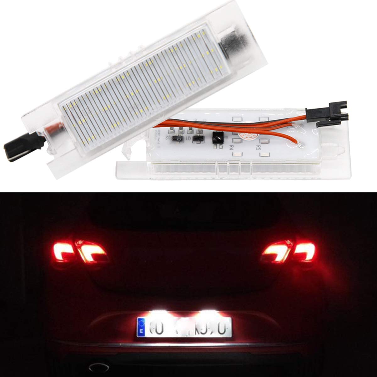 GOFORJUMP 2 stücke Auto Spezielle Canbus LED Kennzeichenbeleuchtung Für O/pel Zafira B Astra H Corsa D Insignia, kein Fehler Led Kennzeichenbeleuchtung Kits von GOFORJUMP