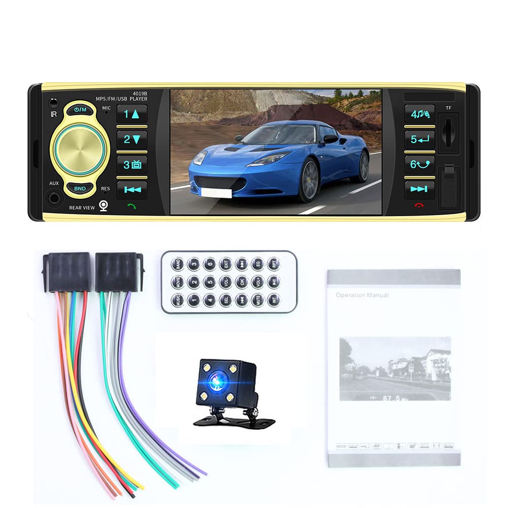 4019B 4,1 Zoll 1 Din Autoradio Auto Audio Stereo autoradio USB AUX FM Station Bluetooth Mit Rückfahrkamera Fernbedienung von GOFORJUMP