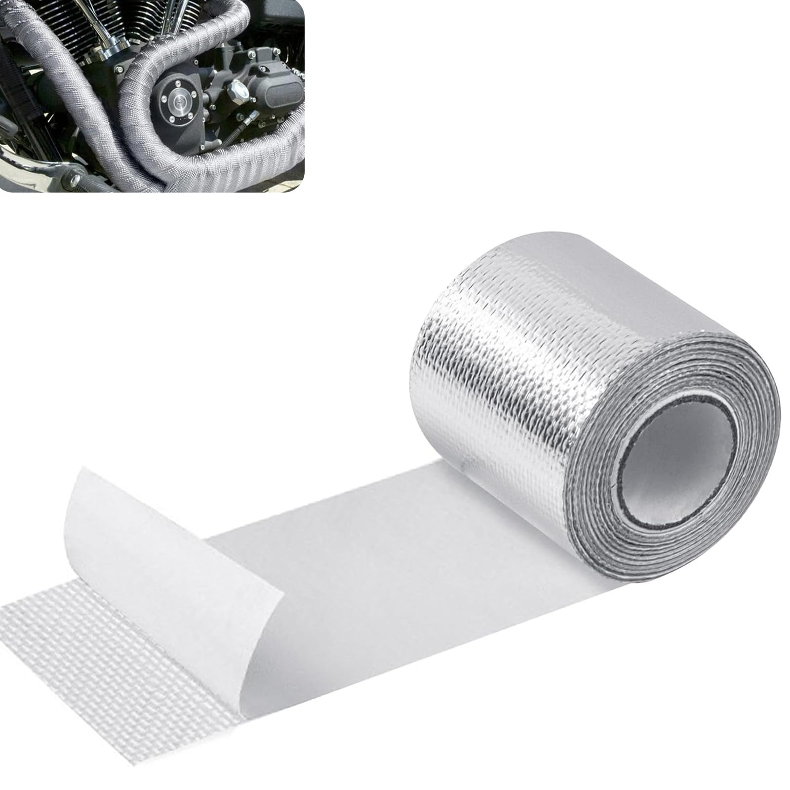 Auspuffbandage, 10m x 5cm Hitzeschutzband Auspuff, Auspuffband Hitzebeständig, Thermoband, Krümmerband, für Auto Motorrad Fächerkrümmer Krümmerband, 1 Stück von GOIEHIR