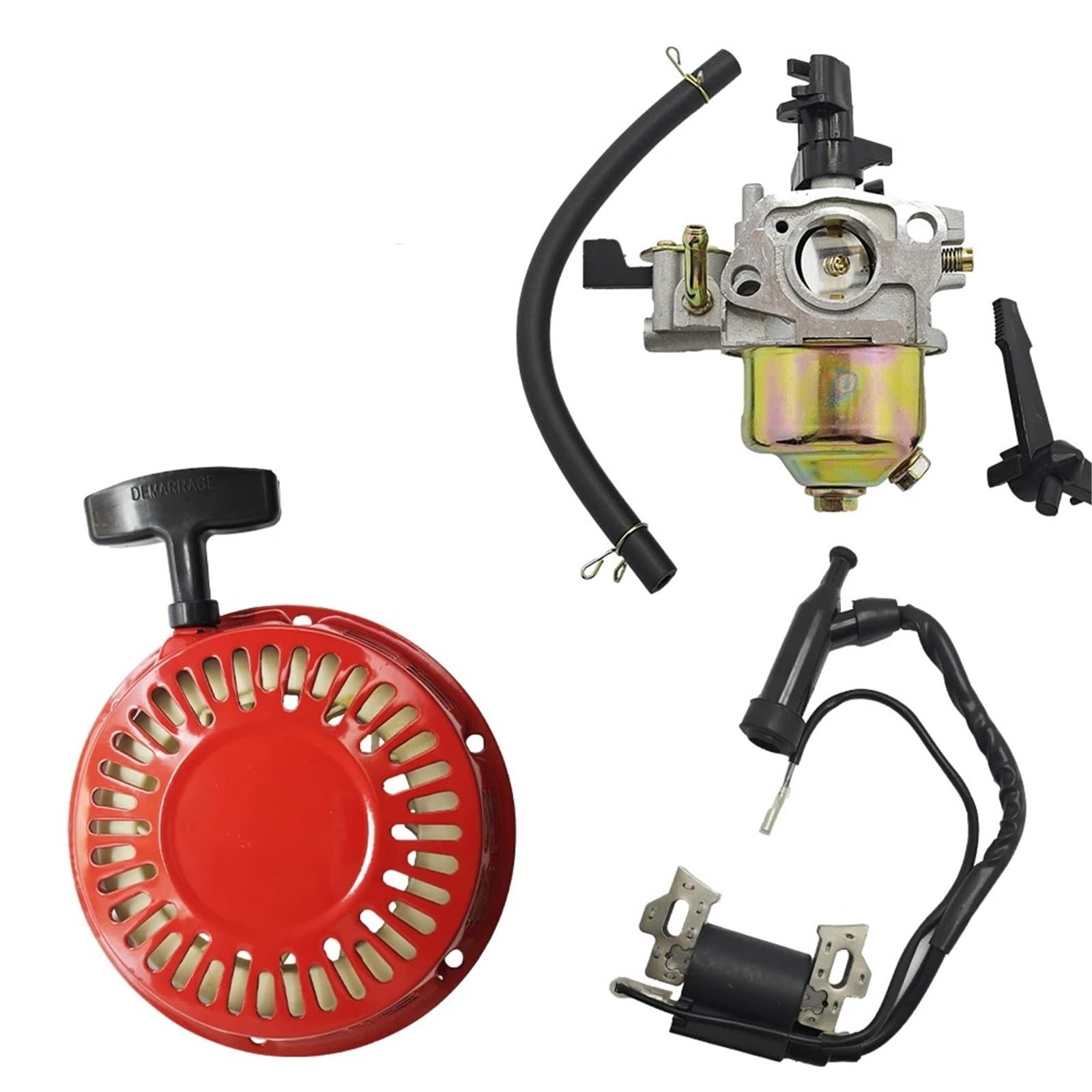 Anlasser Hochleistungs-Vergaser-Zündspulen-Rückstoßstarter-Set Für GX120 GX140 GX 160 GX168 GX200 5 PS 55 PS 65 PS Motor Gartenteile Startermotor(1 Set.) von GOINTDJD