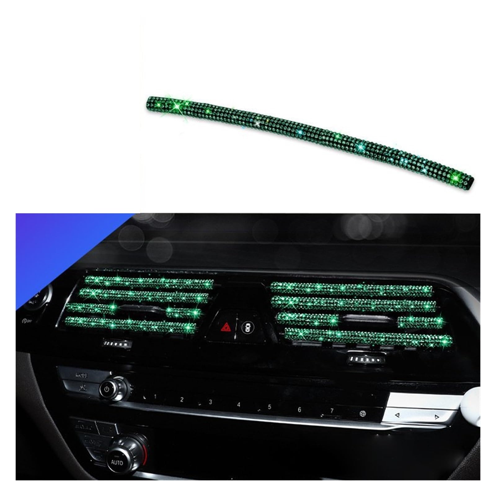 Automobilinnenraum Auto-Innenausstattung Diamant Auto Klimaanlage Steckdose Dekorative Streifen Universal U Form Clip Strass Kühlergrill Aufkleber Auto Innenraum von GOINTDJD