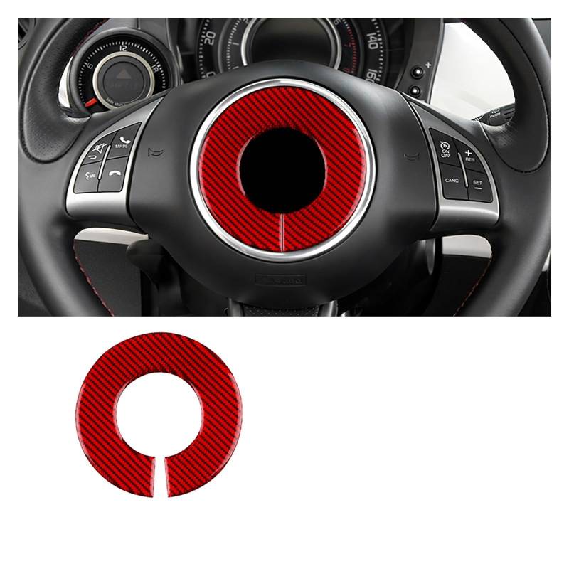 Automobilinnenraum Für FIAT Für 500 Für Abarth 595 2012 2013 2014 2015 2016 2017 2018 2019 2020 2021 2022 2023 Autolenkung Echter Weicher Carbonfaser-Aufkleber Auto Innenraum von GOINTDJD