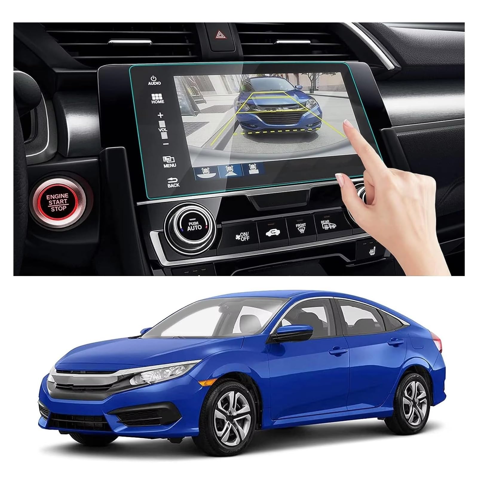 Displayschutz Für Civic 10th 2016 2017 2018 2019 2020 7 Zoll Auto GPS Navigation Gehärtetem Glas Bildschirm Film Schutz Displayschutzfolie von GOINTDJD