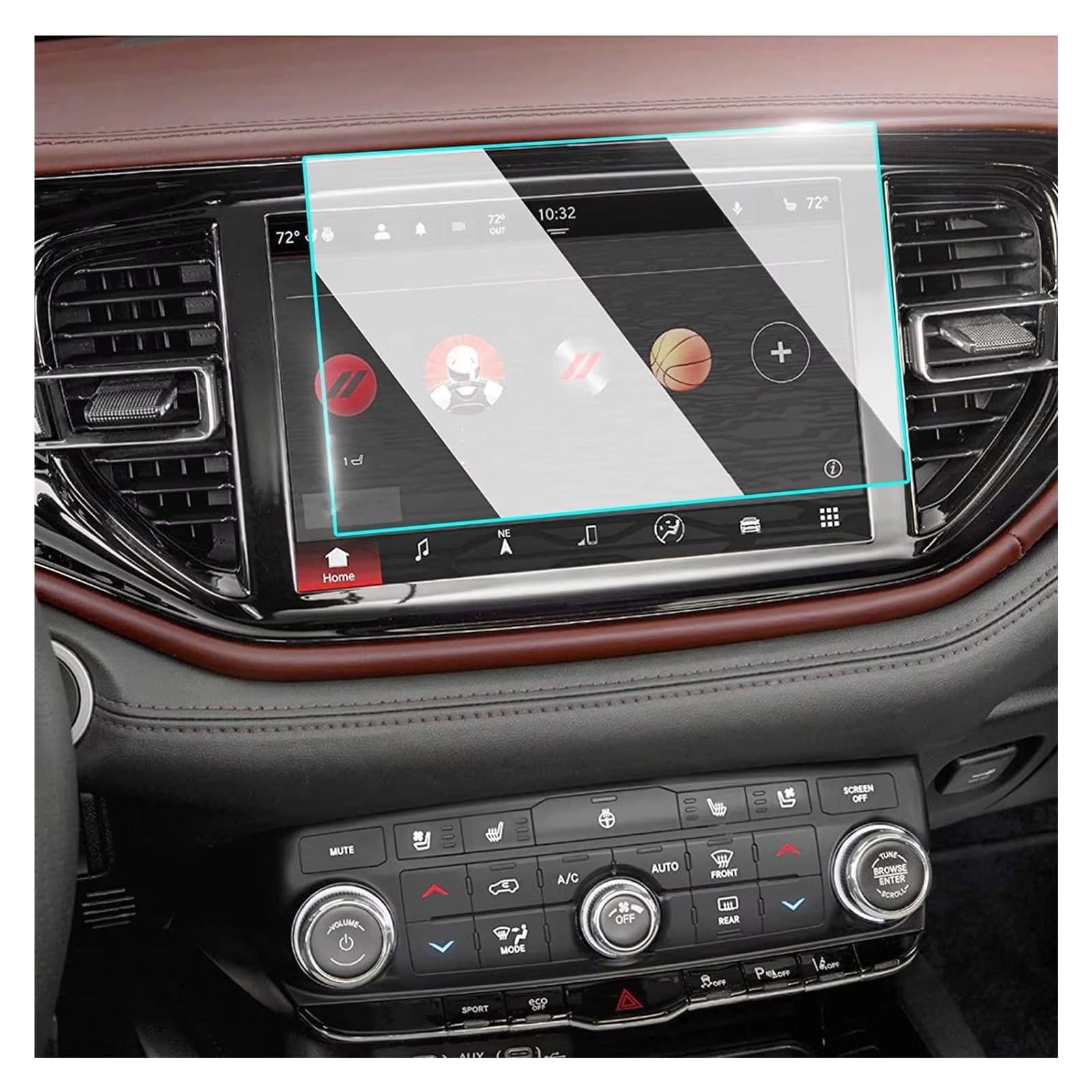 Displayschutz Für Dodge Für Durango 2021 2022 10,1 Zoll Car Center Screen GPS-Navigation Multimedia Gehärtetes Glas Schutzfolie Zubehör Displayschutzfolie von GOINTDJD