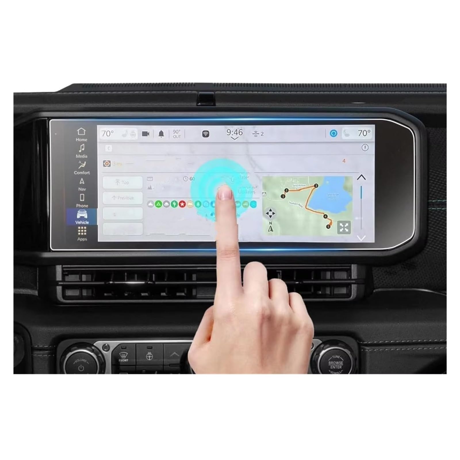 Displayschutz Für Jeep Für Wrangler JL Für Gladiator JT 2024 Auto Gehärtetes Glas Touchscreen GPS Panel Innenschutzfolie Navigation Displayschutzfolie von GOINTDJD