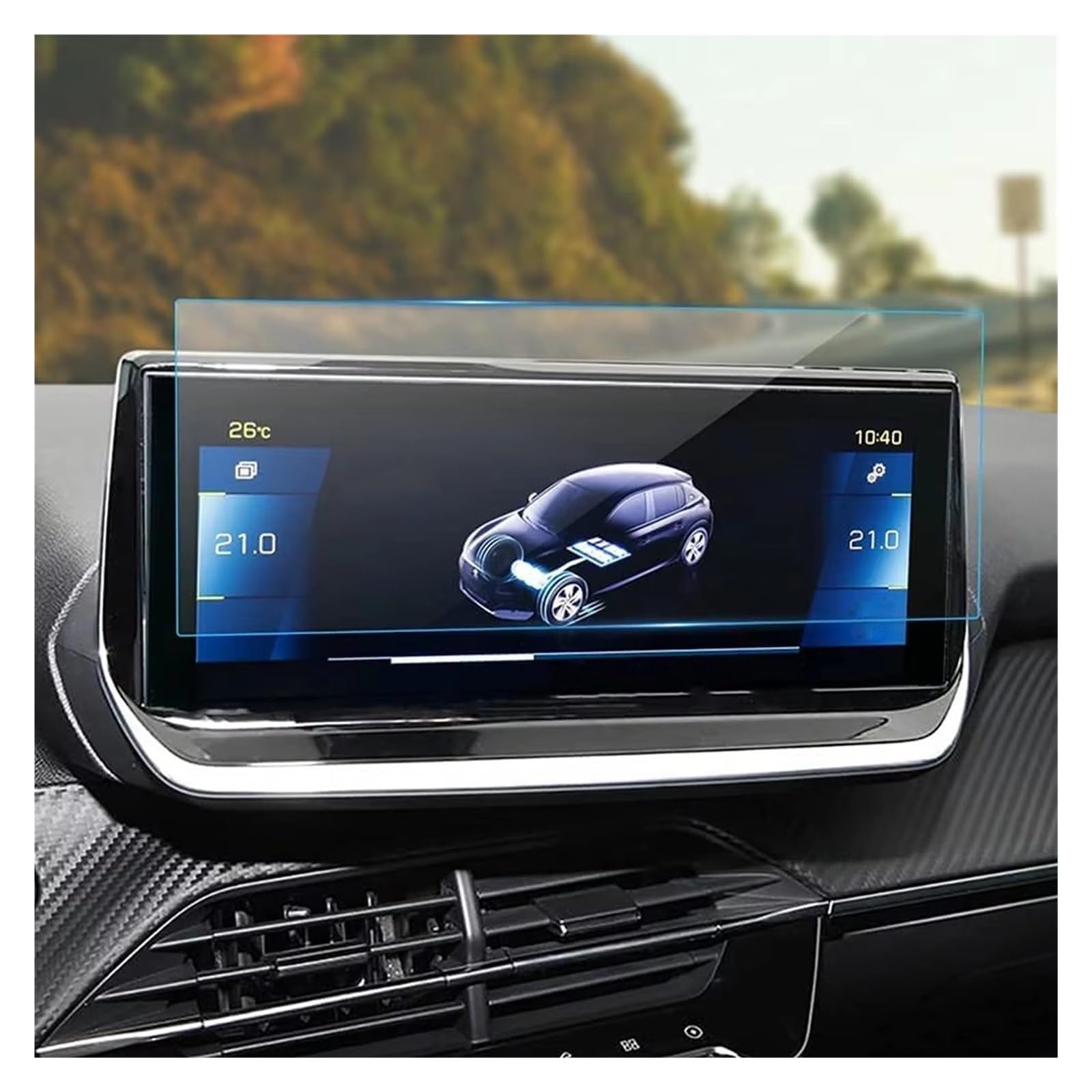 Displayschutz Für Peugeot 208 2008 E-208 E-2008 2020 2021 2022 10 Zoll Auto LCD Navigation Gehärtetem Glas Touchscreen Schutzfolie Displayschutzfolie von GOINTDJD