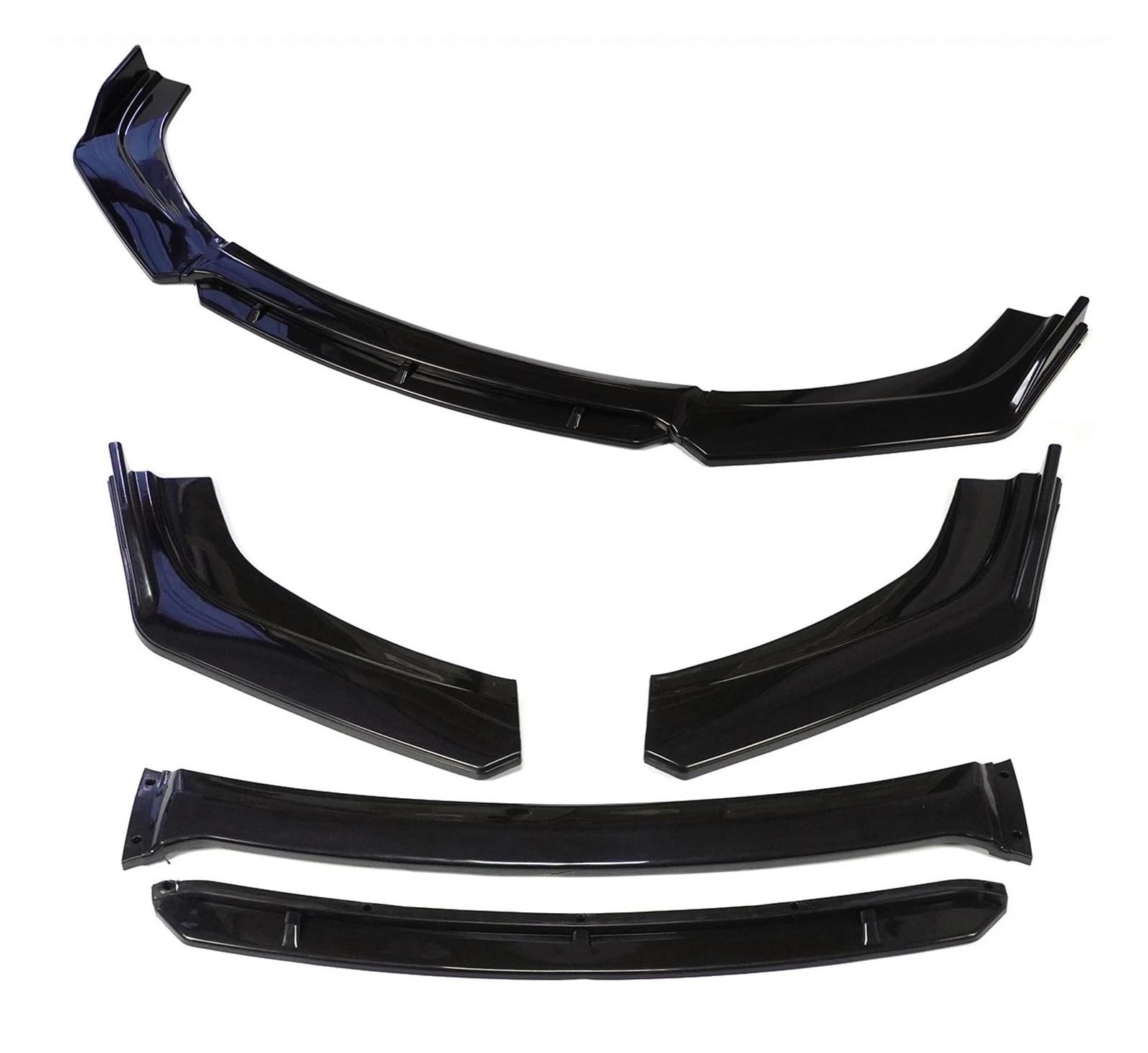 Frontspoiler 4 STÜCKE Universal Auto Vorderen Stoßfänger Lip Body Kit Spoiler Splitter Diffusor Rot Weiß Carbon Fiber Canard Splitter ABS Kunststoff Spoiler(All Black) von GOINTDJD