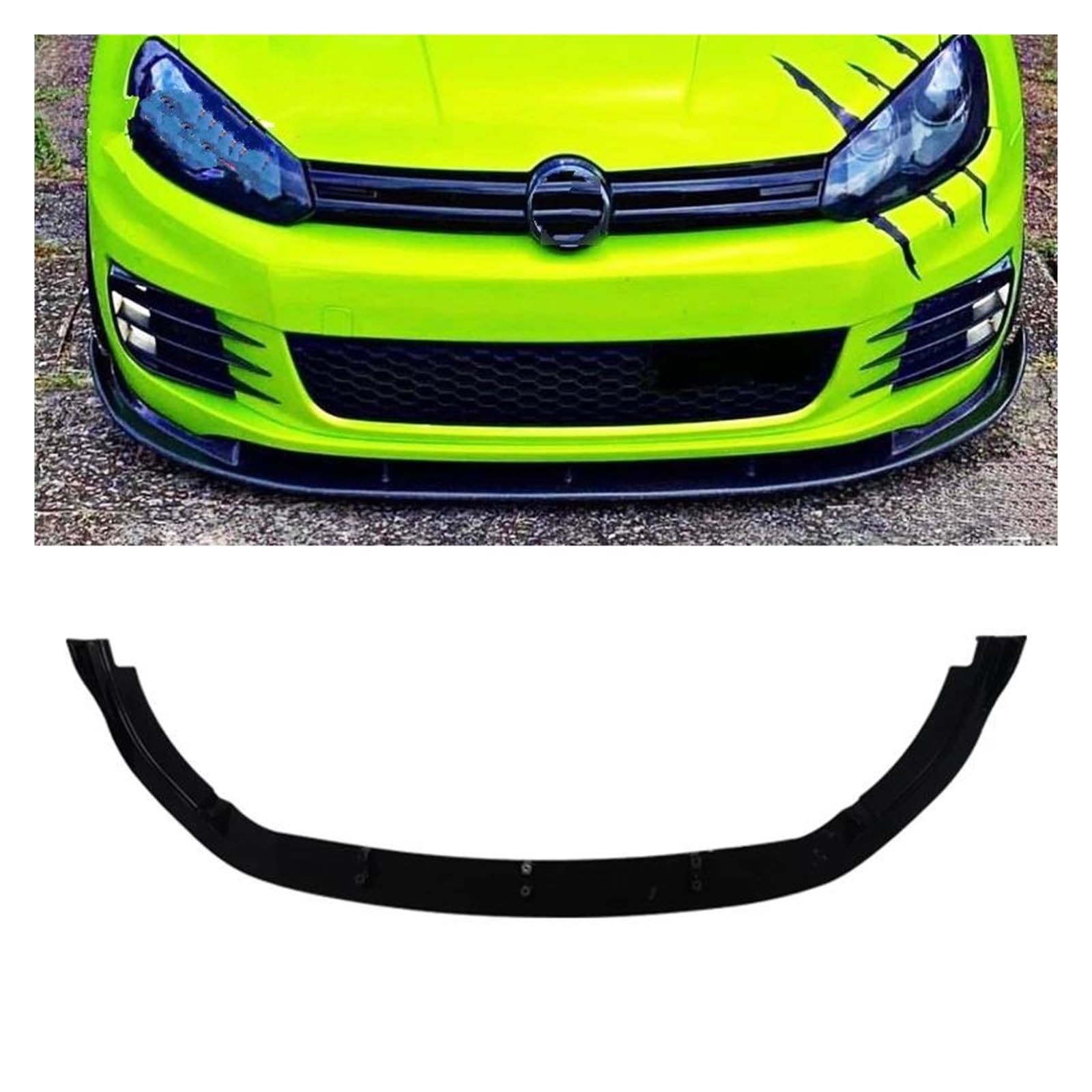 Frontspoiler Auto Front Stoßstange Splitter Lip Diffusor Body Kit Spoiler Schutz Für VW Für Golf 6 MK6 Für GTI Standard 2008 2009 2010 2012 Spoiler(Bright Black) von GOINTDJD