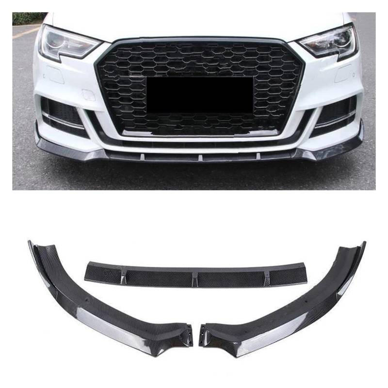 Frontspoiler Front Lip Bumper Splitter Spoiler Bodykits Abdeckung Canard Für A3 Sport/Standard 2017 2018 2019 2020 Glanz Schwarz Diffusor Spoiler(Sport Carbon Look) von GOINTDJD