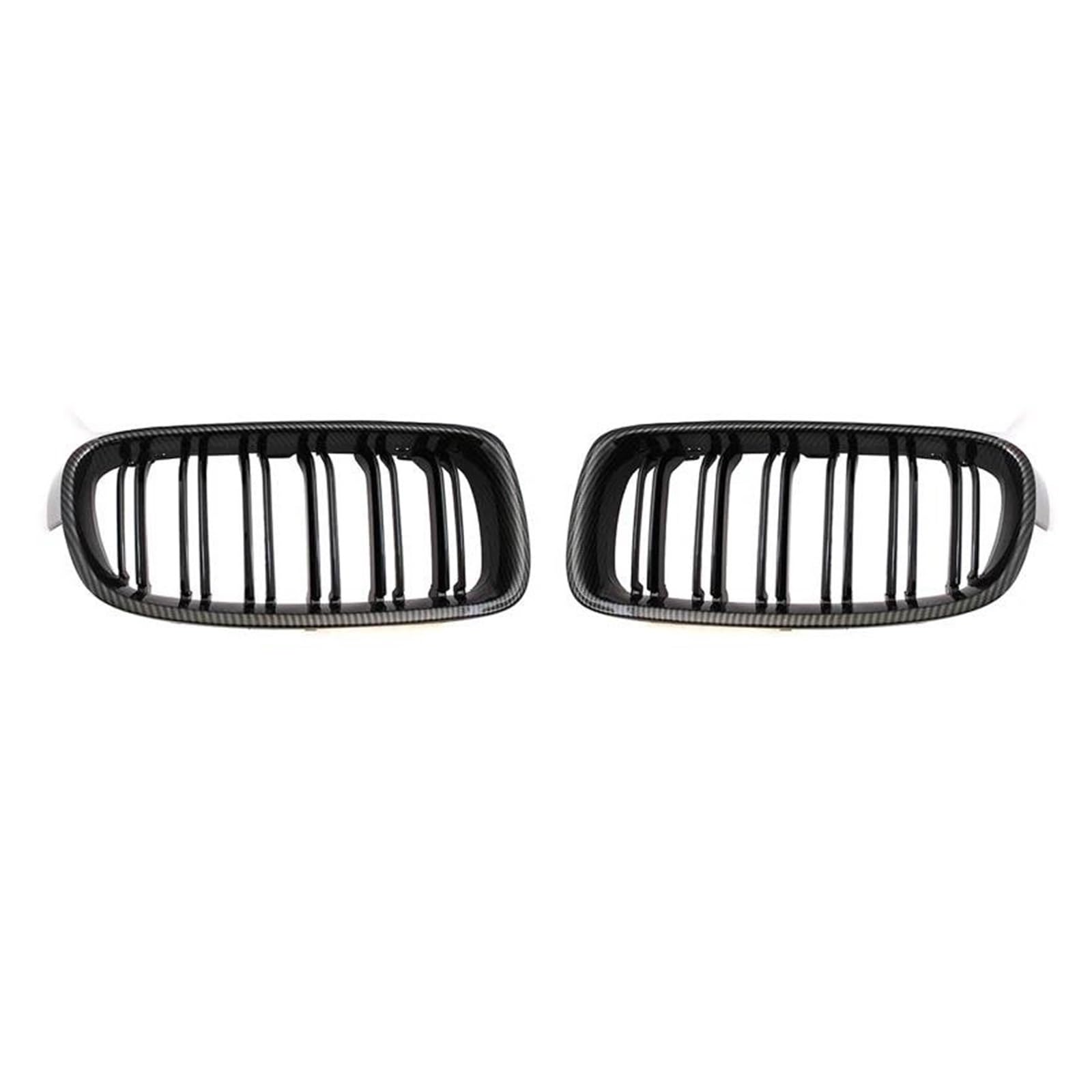 Kühlergrill Auto Styling Auto Zubehör Für 3 Serie F30 F31 F35 2012-2018 320i 325i Vorne Niere Kühlergrill Dual Lamellen Grille Nieren Kühlergrill(Carbon Fiber Pattern) von GOINTDJD