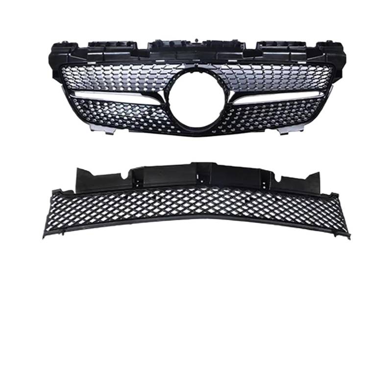 Kühlergrill Diamond GT Style Trim Body Kit Tuning Fronteinlassgitter Racing Hood Mesh Stoßstangengrillgitter Für R172 Für Benz Für SLK 2011-2015 Nieren Kühlergrill(Diamond Black) von GOINTDJD