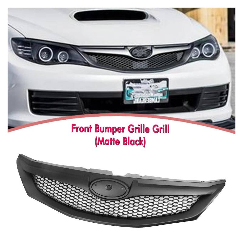 Kühlergrill Frontgrill Racing Grill Carbon Look/Glanz/Matt Schwarz Obere Stoßstange Haube Mesh Für Subaru Für Impreza 10TH Für WRX Für STi 2008-2011 Nieren Kühlergrill(Glossy Black) von GOINTDJD